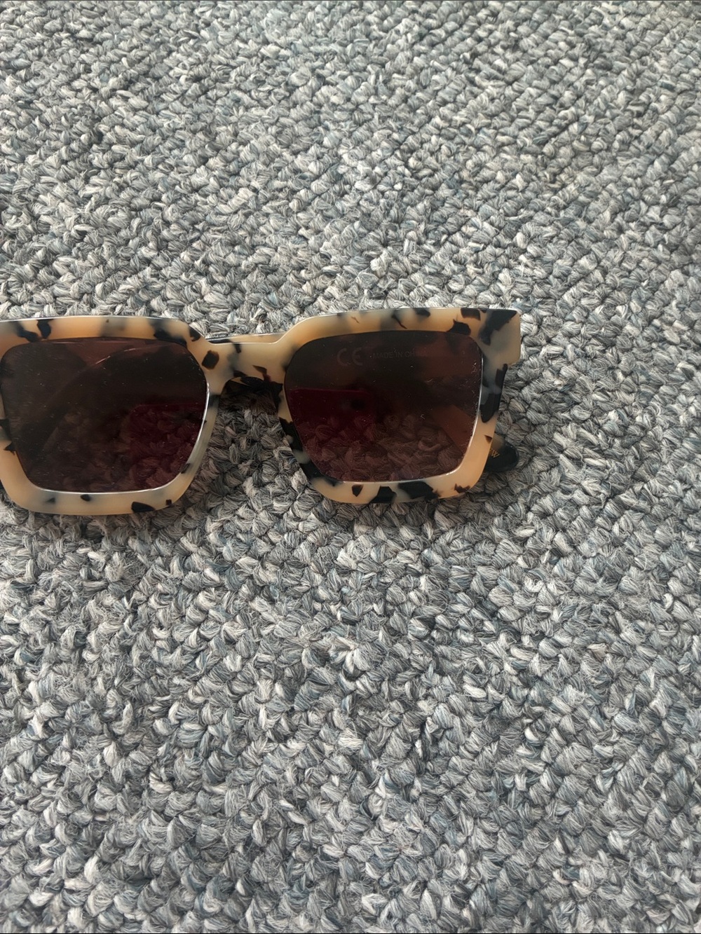 J. Crew Cream and Black Tortoiseshell Square Sunglasses